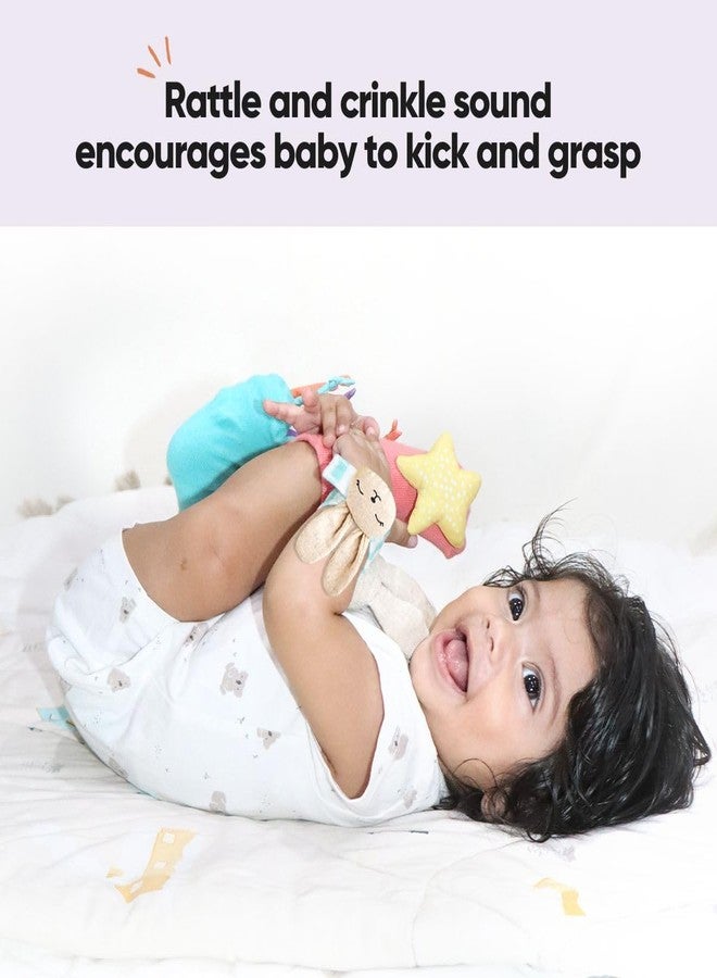 Curious Cub Rattle Set for Babies | Soft Sensory Toy for Early Learning | Wrist Rattle & Foot Finder Socks | Newborn Baby Gift for 0-12 Months - Image 3